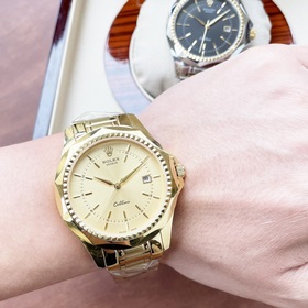 Роскошные мужские часы Rolex. Классический дизайн с тремя стрелка