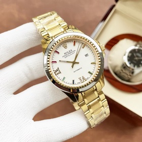 Роскошные мужские часы Rolex. Классический дизайн с тремя стрелка