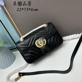Оригинальная кожа GG marmont 22 см, черный цвет, чрезвычайно классическая модель