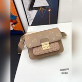 Новая модель сумки MK с принтом, кожа с отделкой из кожи, в подарочной коробке, 