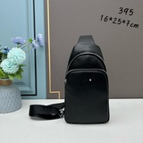 Модель сумки на грудь： 396, полностью из кожи, черного цвета, подлинный товар от