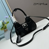 Новая модель (кожа с тканевой подкладкой) Prada moon bag, сумка через плечо, рет