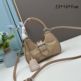 Новая модель (кожа с тканевой подкладкой) Prada moon bag, сумка через плечо, рет