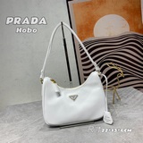 Популярная модель Prada Hobo, новая кожаная сумка через плечо/на пояс, красная, 