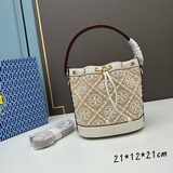 Большой размер  TORY BURCH Monogram 2023 Летняя новая сумка-бакет с завязками.