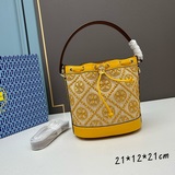 Большой размер  TORY BURCH Monogram 2023 Летняя новая сумка-бакет с завязками.