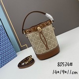 Коричневая сумка TORY BURCH Monogram 2023 с шнурком на лето.