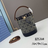 Коричневая сумка TORY BURCH Monogram 2023 с шнурком на лето.