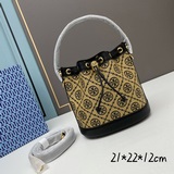Большой размер  TORY BURCH Monogram 2023 Летняя новая сумка-бакет с завязками.