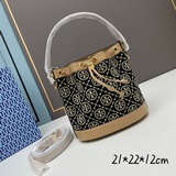 Большой размер  TORY BURCH Monogram 2023 Летняя новая сумка-бакет с завязками.