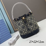 Большой размер  TORY BURCH Monogram 2023 Летняя новая сумка-бакет с завязками.