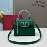 В комплекте： новая сумка Valentino VSLING из телячьей кожи с маленькими хрусталь