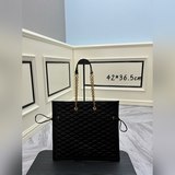 Черная кожа овцы/золотая кожа Y-я, новая модель сумки для покупок le pochon, сум