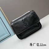 Оригинальная кожа [Niki 28 см и 23 см, новая версия, черный цвет] Классическая м