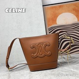 Новая модель сумки Celine 2023 весна-лето из кожи с объемным логотипом в виде Тр