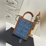 Джинсовая сумка CABAS TRIOMHE из ткани с узором, вертикальная, размер MiNi, 65% 