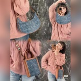 Celine CABAS TRIOMHE вышивка, ткань, модель MiNi, вертикальная сумка-тоут, 65%.