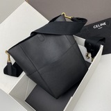 【CELINE】 Sangle Seau 012108 Большая сумка-бакет из кожи с текстурой личи. Ткань.