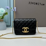 Черный, серебристый, в наличии, Chanel 23p, большая металлическая застежка с лог