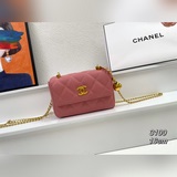 chanel： 2023 Цепочка любви, маленькая сумка： матовая текстура в форме сердца выз
