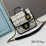 Импортный шерстяной твил в клетку. Chanel C маленькая сумка из шерстяного твила 