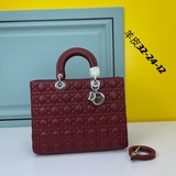 Овечья кожа, Dior Lady, с семью клапанами, сумка Lady Dior, 32 см.