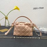 Dior Маленькая сумка Черная кожа с плетением в виде ромбов, ручка наверху и шнур