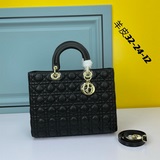 Овечья кожа, Dior Lady, с семью клапанами, сумка Lady Dior, 32 см.