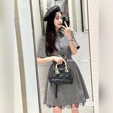 Lady Dior, модель с подиума, сумка из кожи с простеганным узором в виде больших 