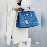 Prada 2756# Оригинальный деним // Первый слой кожи с крестообразным узором. Моде
