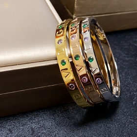 Высококачественный браслет BVLGARI с розовыми фиолетовыми бриллиа
