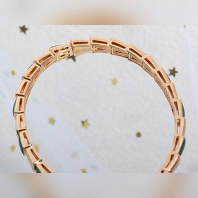 孔雀石 Браслет из серии Serpenti Viper в форме змеиной кости (ширина