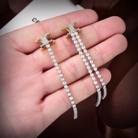 Новые серьги Celine с кисточками кристаллами в форме Триумфальной