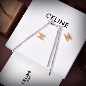 Новые серьги Celine с кисточками кристаллами в форме Триумфальной