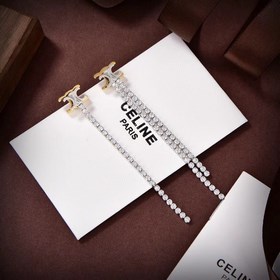 Новые серьги Celine с кисточками кристаллами в форме Триумфальной