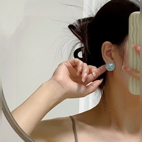 CHANEL высококачественные серебряные серьги с небесно-голубыми ка