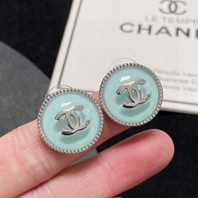 CHANEL высококачественные серебряные серьги с небесно-голубыми ка