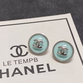 CHANEL высококачественные серебряные серьги с небесно-голубыми ка