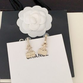 Chanel новейшая модель светло-золотая сумка и серьги】из латуни 05