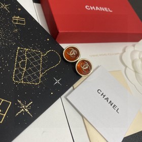 Chanel круглые акриловые серьги с двойным C