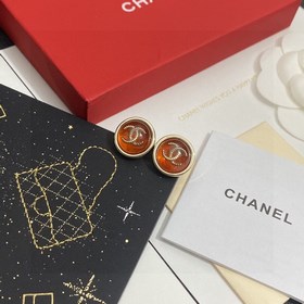 Chanel круглые акриловые серьги с двойным C