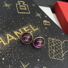 Chanel круглые акриловые серьги с двойным C
