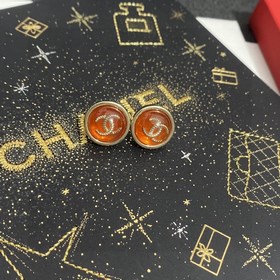 Chanel круглые акриловые серьги с двойным C