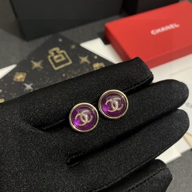 Chanel круглые акриловые серьги с двойным C