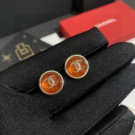 Chanel круглые акриловые серьги с двойным C