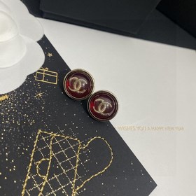 Chanel круглые акриловые серьги с двойным C