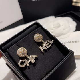Номер XED0215 CHANEL буквы, оригинальные новые серьги-гвоздики с
