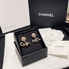 Номер XED0215 CHANEL буквы, оригинальные новые серьги-гвоздики с 