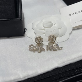 Номер XED0215 CHANEL буквы, оригинальные новые серьги-гвоздики с 