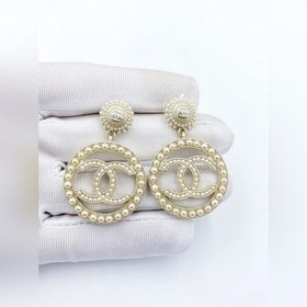 Новые летние серьги Chanel с жемчужинами двойной буквой C, оригин